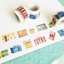 Papier - dekoračná papierová washi páska Farebné darčeky - 12609144_