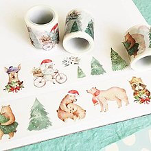 Papier - dekoračná papierová washi páska Vianoce - 12609236_