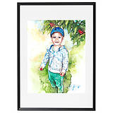Obrazy - Akvarelový obraz na želanie - detský portrét (50x70 cm) - 12611239_