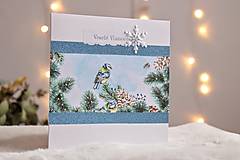 Papiernictvo - Vianočná pohľadnica - sýkorky - 12608335_