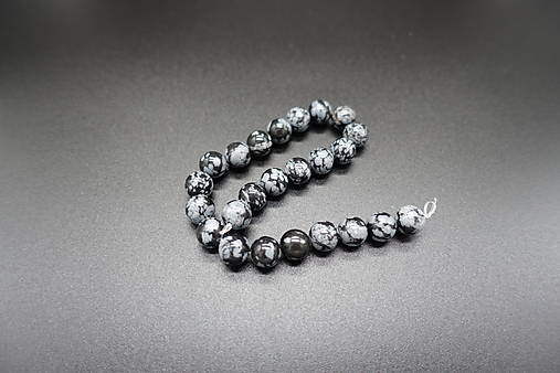 Minerály - Obsidián vločkový 8mm (24ks) - 12612925_