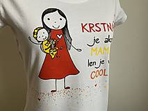 Topy, tričká, tielka - Originálne maľované tričko pre KRSTNÚ/ KRSTNÉHO s 2 postavičkami - 12608981_