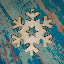 Materiál ručne robený - Drevená snehová vločka 2 - 12612194_