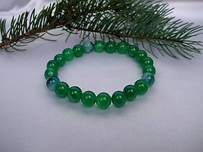 Pánske šperky - Pánsky náramok - achát zelený (10mm) - 12607880_