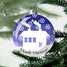 Dekorácie - Vianočná guľa - domček (veľký) - 12610024_