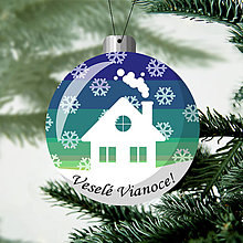 Dekorácie - Vianočná guľa - domček (klasický) - 12610034_