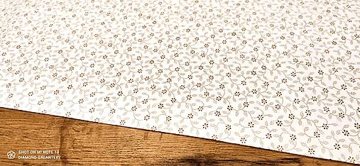 Textil - Bavlnená látka -Kvietočky zlaté - cena za 10 centimetrov - 12614328_