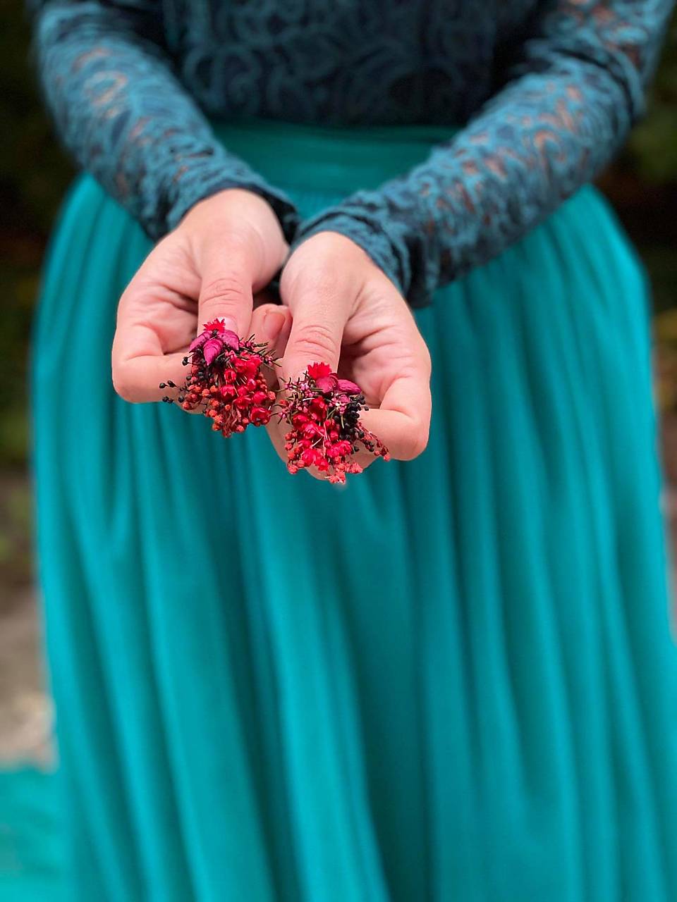 Kvetinové náušnice "dúšok lásky" 