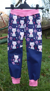 Detské oblečenie - Softshellové nohavice - mačičky / na objednávku už len veľkosť 74 - 12614143_