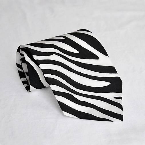 Pánske doplnky - Hedvábná kravata - zebra 8216609 - 12616035_
