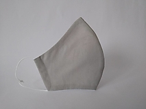 Rúška - Dizajnové rúško sivé tvarované dvojvrstvové (Pánske antibakteriálne vnútro) - 12621710_