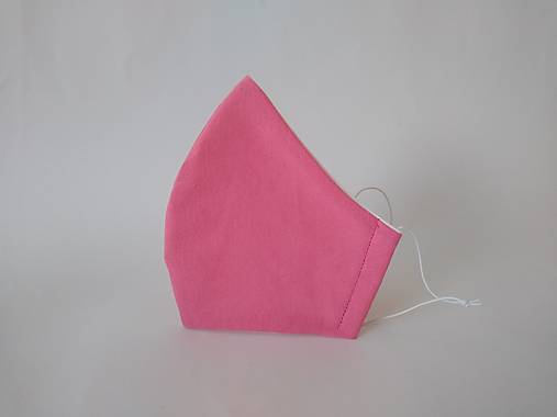 Dizajnové rúško ružové tvarované dvojvrstvové