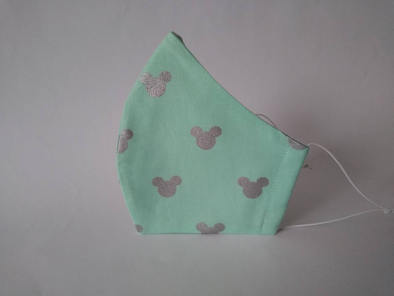 Dizajnové rúško trblietavé hlávky mint tvarované dvojvrstvové