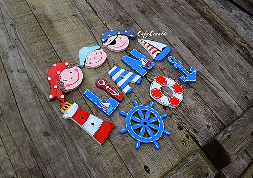 Tabuľky - pre malého námorníka (6,5cm písmeno) - 12621902_