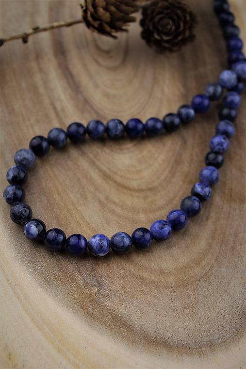 Minerály - sodalit korálky 8mm - celá šnúra AKCIA! - 12624255_