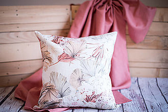 Úžitkový textil - Ľanový dekoračný vankúšik Modern jungle - 12622760_