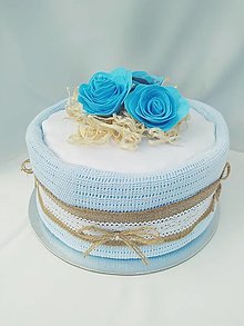 Detské doplnky - Plienková torta - Vintage modrá II. - 12625357_