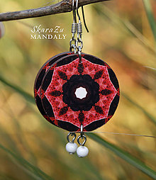 Náušnice - Mandala ružová - 12621418_