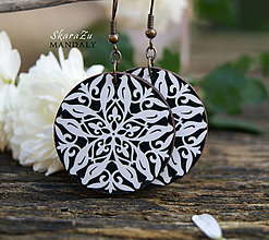 Náušnice - Mandala Black and White Ornaments - 12621467_