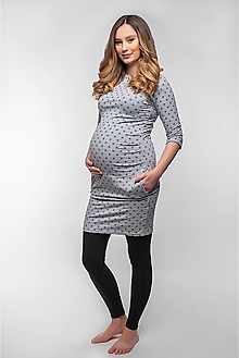 Tehotenské oblečenie - Zateplené tehotenské legíny/šponovky  (M) - 12621871_