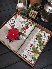 Úžitkový textil - Vianočný  stredový obrus a prestieranie II. - 12624689_
