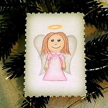 Papiernictvo - Mini vianočné pohľadnice vintage (anjelik) - 12625377_