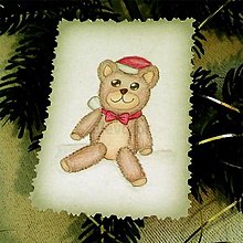 Papiernictvo - Mini vianočné pohľadnice vintage (macko) - 12625388_