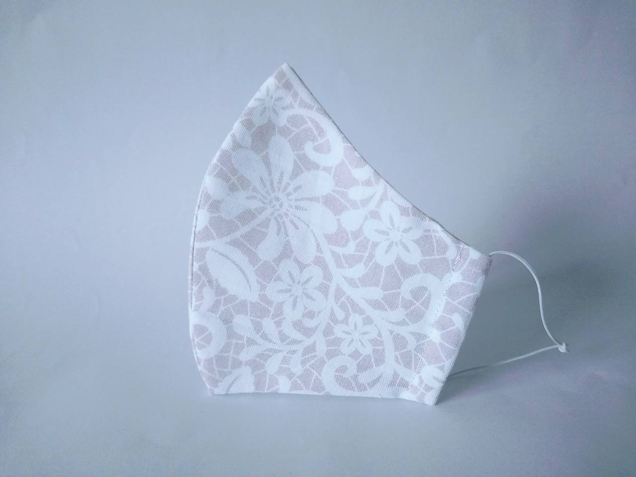 Dizajnové rúško čipka prémiová bavlna antibakteriálne s časticami striebra dvojvrstvové tvarované