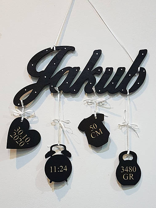 Dekorácie - Darček pre novorodenca - bábätka Black - 12626247_