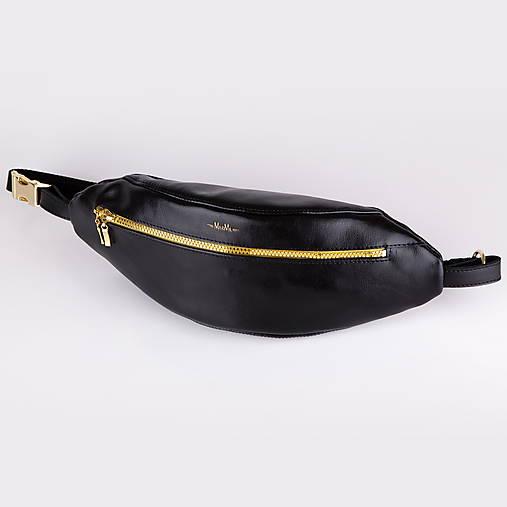 Kožená ľadvinka / belt bag MAVERA (Čierna)
