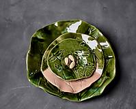 Nádoby - tanierik, podšálka, kruh zelená príroda - 12629898_