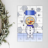 Dekorácie - Netradičný adventný kalendár skladačka (detské kostýmy) (snehuliak (sneh)) - 12631681_