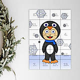 Dekorácie - Netradičný adventný kalendár skladačka (detské kostýmy) (tučniak (sneh)) - 12631687_