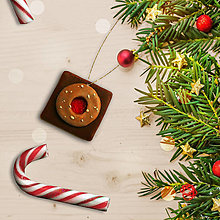 Dekorácie - FIMO vianočné ozdoby čokoládky (linecké cukrovie) - 12629952_