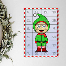 Dekorácie - Netradičný adventný kalendár skladačka (detské kostýmy) (škriatok (sladký)) - 12631677_