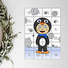 Dekorácie - Netradičný adventný kalendár skladačka (detské kostýmy) (tučniak (sneh)) - 12631687_