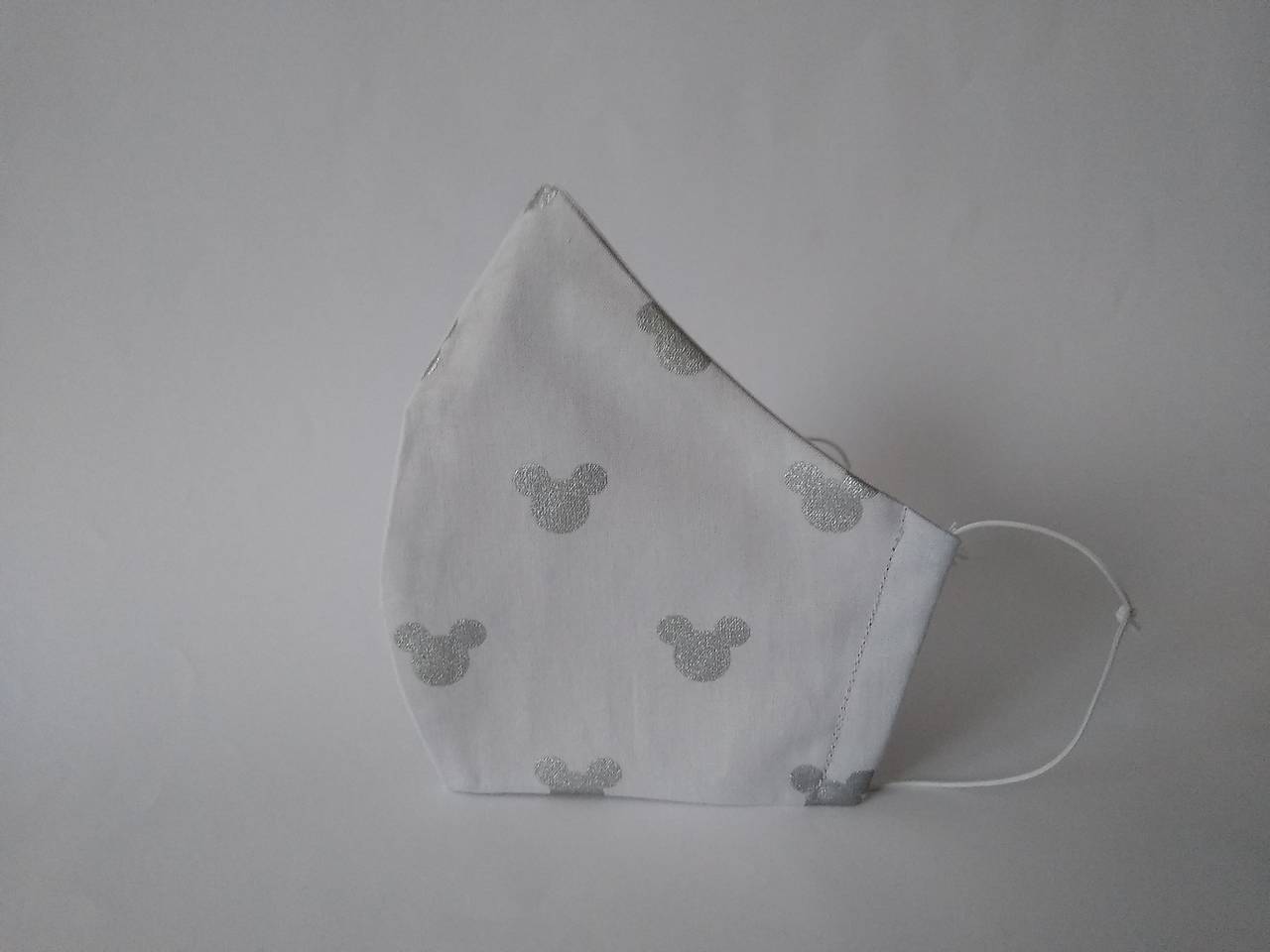 Dizajnové rúško trblietavé hlávky šedé tvarované dvojvrstvové