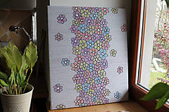 Obrazy - Květinová zahrada - art quilt (textilní obraz) - 12635725_