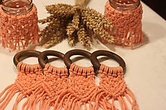 Svietidlá - Handmade makramé svietniky na čajové sviečky v marhuľovej farbe VINTAGE - 12634968_