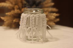 Svietidlá - Handmade makramé svietniky na čajové sviečky v marhuľovej farbe VINTAGE - 12635004_