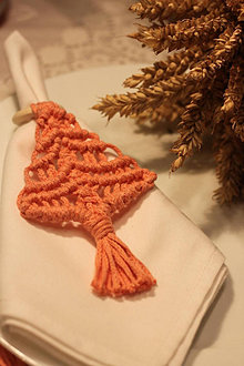 Úžitkový textil - Vianočná sada vintage makrame krúžkov - 12635302_