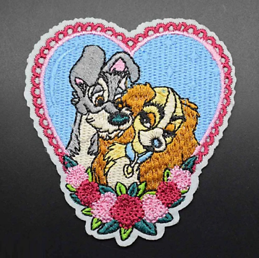  - Nažehľovačka Psíkovia v srdiečku 8,2x7cm (NZ149) - 12635468_
