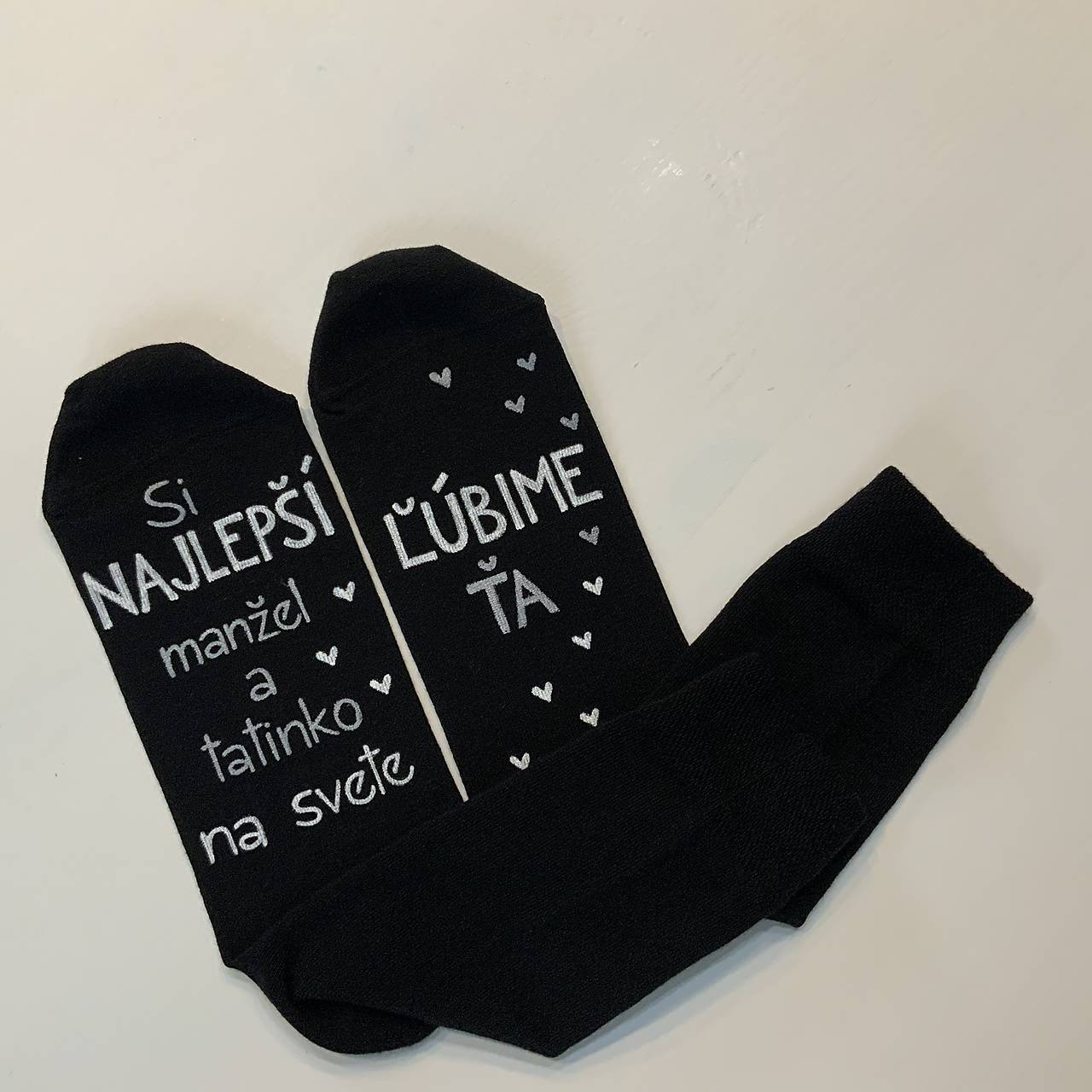 Maľované ponožky pre najlepšieho manžela a tatinka (čierne)