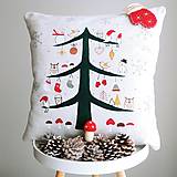 Úžitkový textil - Ľanový vankúš - vianočný stromček - 12635326_