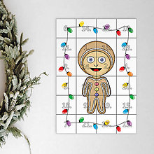Dekorácie - Netradičný adventný kalendár skladačka (detské kostýmy) (perník (svetielka)) - 12633105_