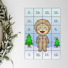Dekorácie - Netradičný adventný kalendár skladačka (detské kostýmy) (perník (zimná krajinka)) - 12633112_