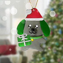 Dekorácie - Vianočný psík na stromček (zelenouch) - 12634316_