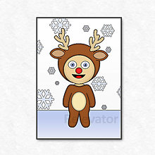 Grafika - Vianočná grafika detské kostýmy - sob (sneh) - 12636816_