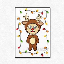 Grafika - Vianočná grafika detské kostýmy - sob (svetielka) - 12636819_