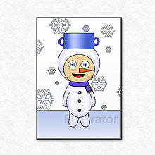 Grafika - Vianočná grafika detské kostýmy - snehuliak (sneh) - 12636892_